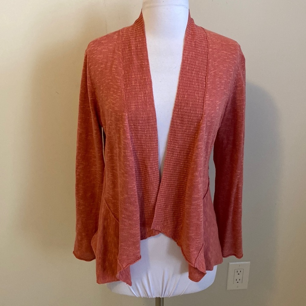 Eileen Fisher Linen Blend Open Cardigan